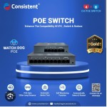 CONSISTENT 4+2 POE SWITCH C-4P-2UE-G
